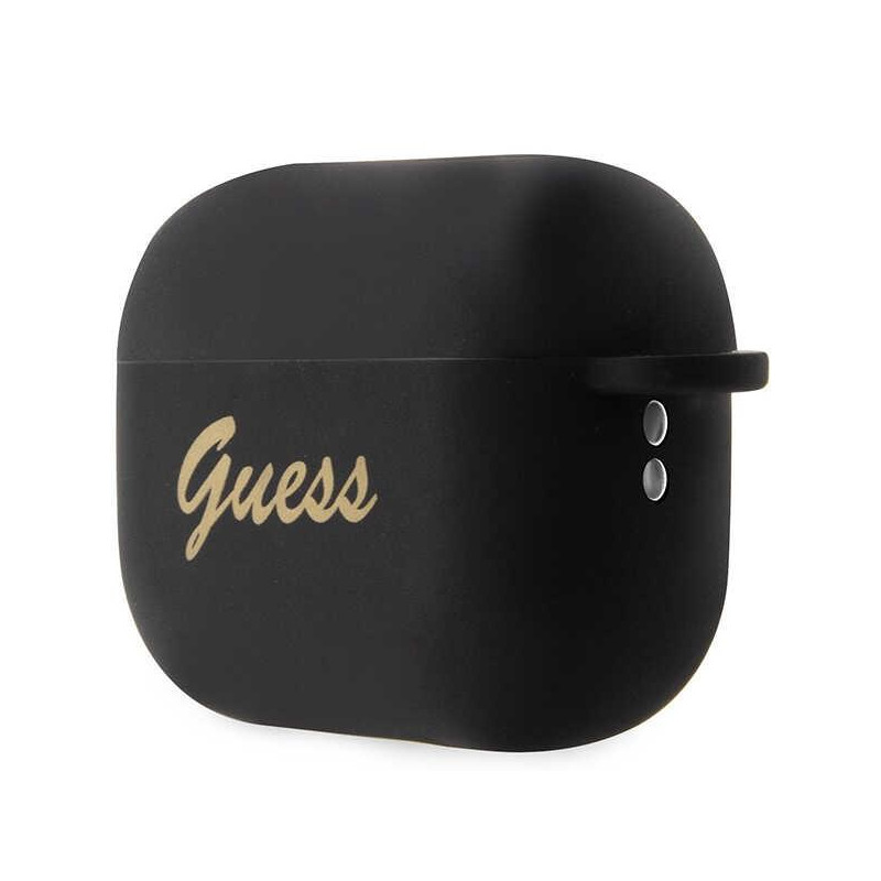 Guess Silicone Charm Heart Collection dėklas, skirtas AirPods Pro 2 – juodas