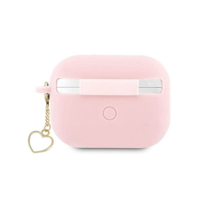 Guess Silicone Charm Heart Collection dėklas, skirtas AirPods Pro 2 – rožinis