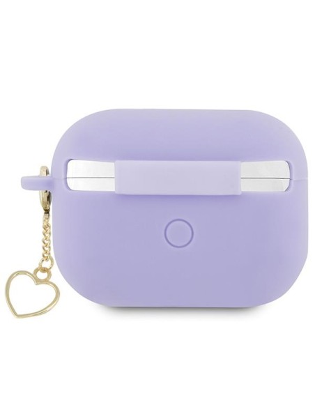 Guess Silicone Charm Heart Collection dėklas, skirtas AirPods Pro 2 – violetinis Guess Silicone Charm Heart Collection dėklas, skirtas AirPods Pro 2 – violetinis