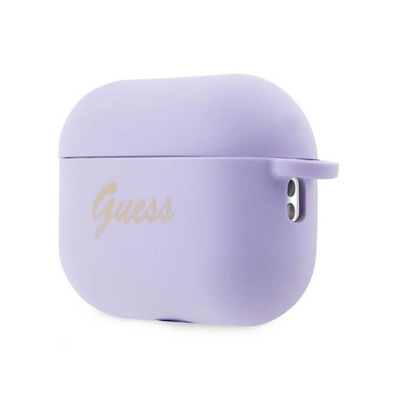 Guess Silicone Charm Heart Collection dėklas, skirtas AirPods Pro 2 – violetinis