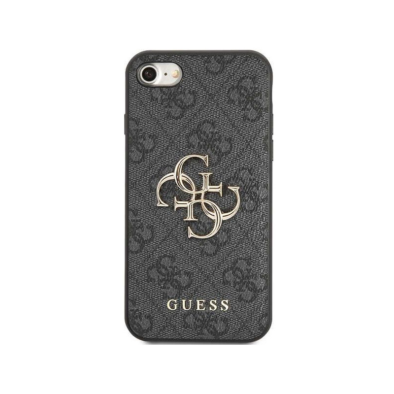 Guess 4G didelis metalinis logotipo dėklas, skirtas iPhone 7 / 8 / SE 2020 / SE 2022 – pilka