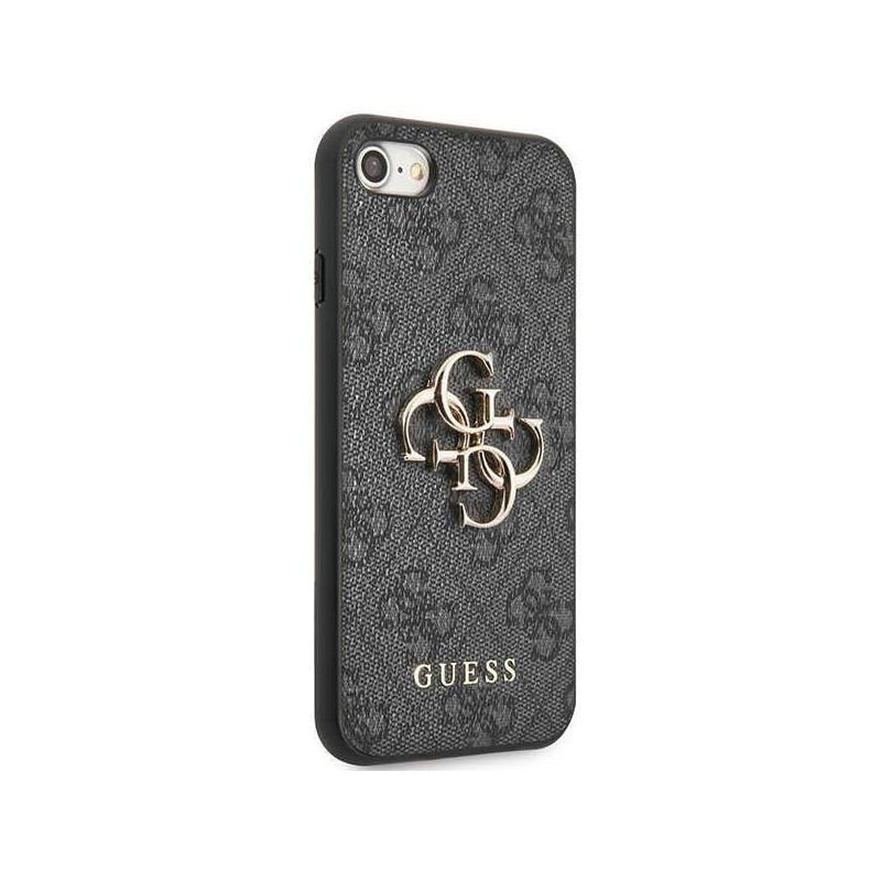Guess 4G didelis metalinis logotipo dėklas, skirtas iPhone 7 / 8 / SE 2020 / SE 2022 – pilka
