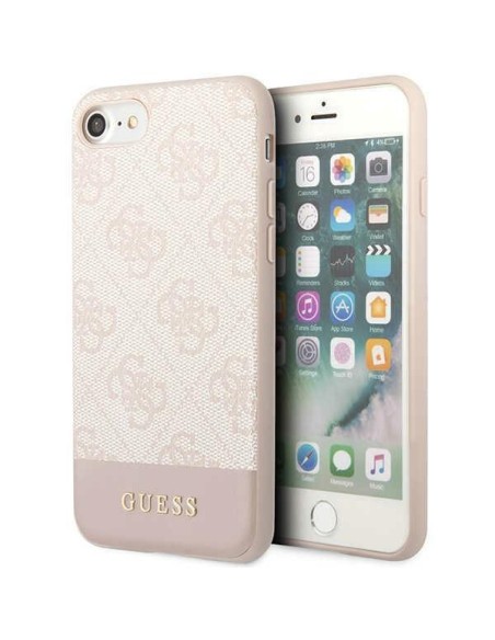 Guess 4G Stripe Collection dėklas, skirtas iPhone 7 / 8 / SE 2020 / SE 2022 - rožinė