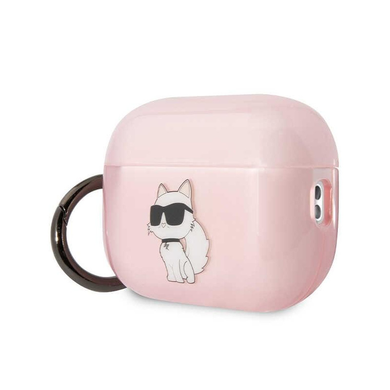 Karl Lagerfeld Ikonik Choupette dėklas, skirtas AirPods Pro 2 – rožinis
