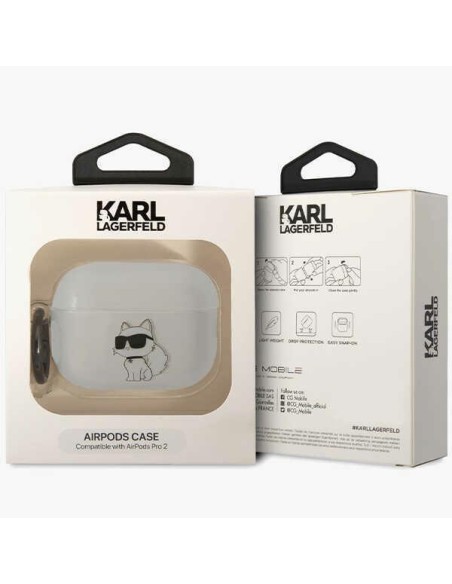 Karl Lagerfeld Ikonik Choupette dėklas, skirtas AirPods Pro 2 - skaidrus Karl Lagerfeld Ikonik Choupette dėklas, skirtas AirPods Pro 2 - skaidrus
