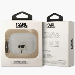 Karl Lagerfeld Ikonik Karl dėklas, skirtas AirPods Pro 2 - skaidrus