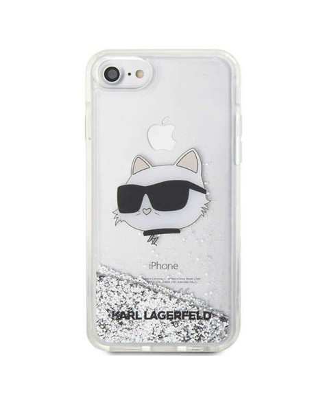 Karl Lagerfeld Glitter Choupette galvos dėklas, skirtas iPhone 7 / 8 / SE 2020 / SE 2022 - sidabras Karl Lagerfeld Glitter Choupette galvos dėklas, skirtas iPhone 7 / 8 / SE 2020 / SE 2022 - sidabras