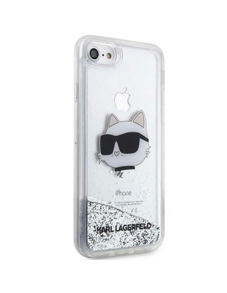 Karl Lagerfeld Glitter Choupette galvos dėklas, skirtas iPhone 7 / 8 / SE 2020 / SE 2022 - sidabras Karl Lagerfeld Glitter Choupette galvos dėklas, skirtas iPhone 7 / 8 / SE 2020 / SE 2022 - sidabras