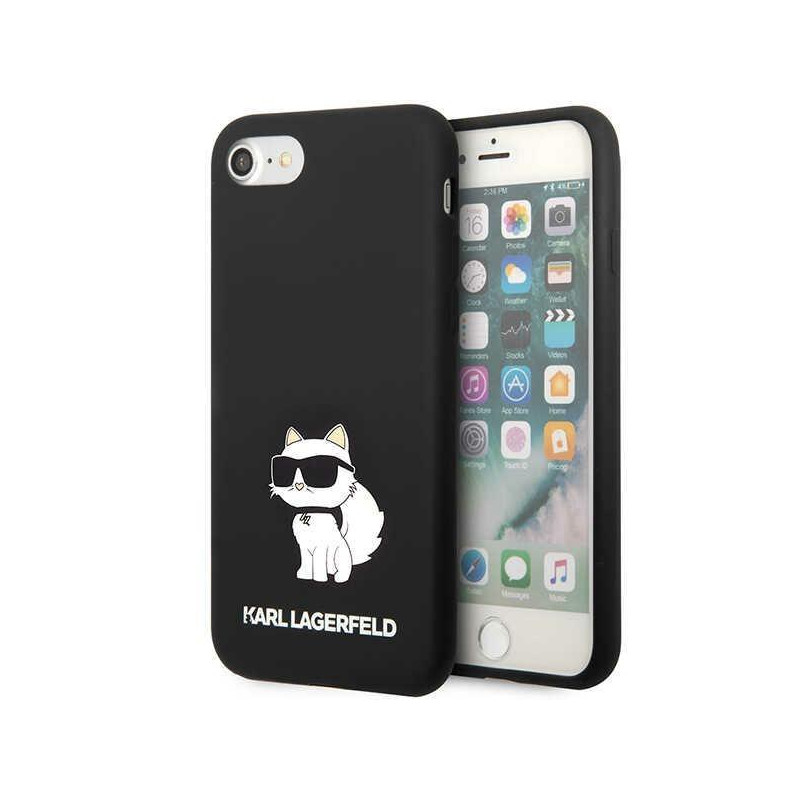 Karl Lagerfeld silikoninis Choupette dėklas, skirtas iPhone 7 / 8 / SE 2020 / SE 2022 – juodas Karl Lagerfeld silikoninis Choupette dėklas, skirtas iPhone 7 / 8 / SE 2020 / SE 2022 – juodas