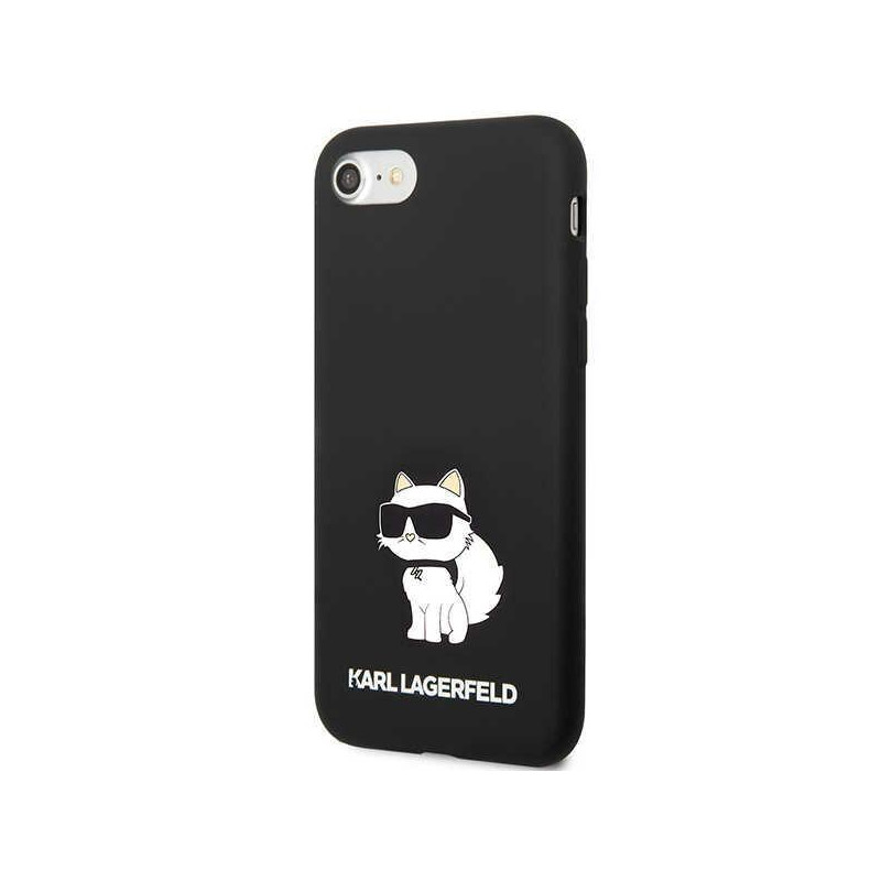Karl Lagerfeld silikoninis Choupette dėklas, skirtas iPhone 7 / 8 / SE 2020 / SE 2022 – juodas
