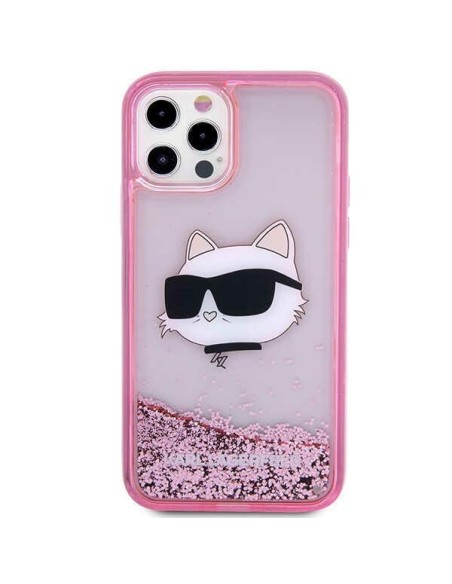 Karl Lagerfeld Glitter Choupette Head dėklas iPhone 12 / iPhone 12 Pro - rožinis Karl Lagerfeld Glitter Choupette Head dėklas iPhone 12 / iPhone 12 Pro - rožinis