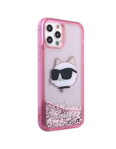 Karl Lagerfeld Glitter Choupette Head dėklas iPhone 12 / iPhone 12 Pro - rožinis Karl Lagerfeld Glitter Choupette Head dėklas iPhone 12 / iPhone 12 Pro - rožinis