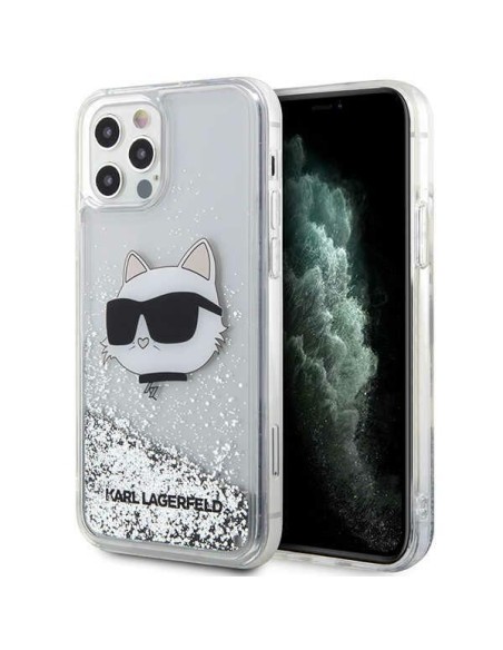 Karl Lagerfeld Glitter Choupette Head dėklas, skirtas iPhone 12 / iPhone 12 Pro - sidabrinis Karl Lagerfeld Glitter Choupette Head dėklas, skirtas iPhone 12 / iPhone 12 Pro - sidabrinis