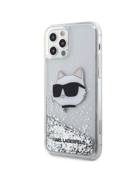 Karl Lagerfeld Glitter Choupette Head dėklas, skirtas iPhone 12 / iPhone 12 Pro - sidabrinis Karl Lagerfeld Glitter Choupette Head dėklas, skirtas iPhone 12 / iPhone 12 Pro - sidabrinis