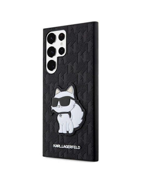 Karl Lagerfeld Saffiano Monogram Choupette dėklas, skirtas Samsung Galaxy S23 Ultra - juodas Karl Lagerfeld Saffiano Monogram Choupette dėklas, skirtas Samsung Galaxy S23 Ultra - juodas