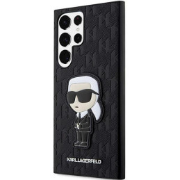 Karl Lagerfeld KLHCS23LSAKLHKPK S23 Ultra S918 kietas dėklas juodas/ juodas Saffiano Monogram Ikonik