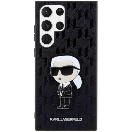 Karl Lagerfeld KLHCS23LSAKLHKPK S23 Ultra S918 kietas dėklas juodas/ juodas Saffiano Monogram Ikonik