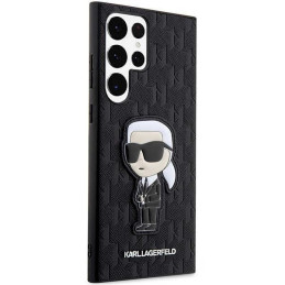 Karl Lagerfeld KLHCS23LSAKLHKPK S23 Ultra S918 kietas dėklas juodas/ juodas Saffiano Monogram Ikonik