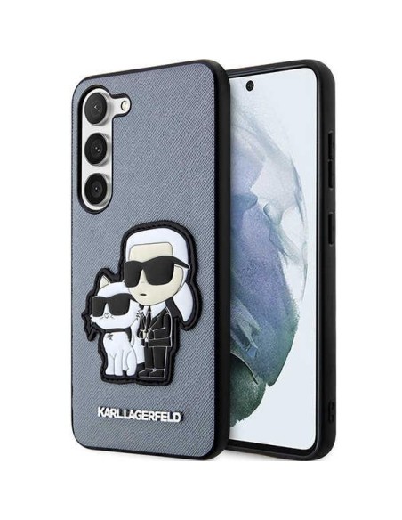 Karl Lagerfeld Saffiano Karl&Choupette dėklas, skirtas Samsung Galaxy S23+ - pilkas Karl Lagerfeld Saffiano Karl&Choupette dėklas, skirtas Samsung Galaxy S23+ - pilkas