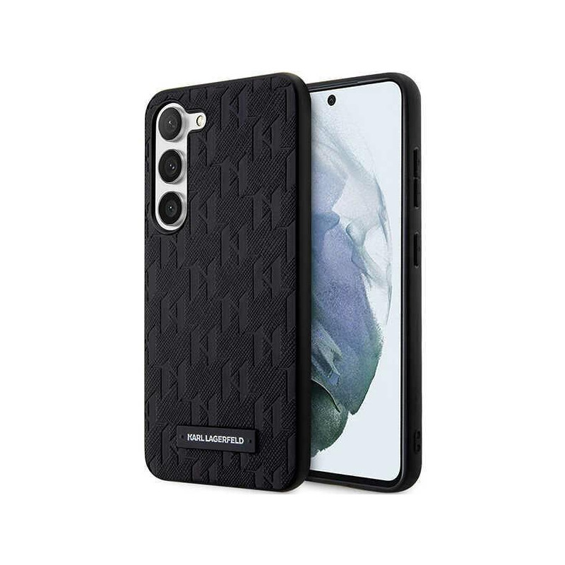 Karl Lagerfeld Saffiano Mono Metal Logo dėklas Samsung Galaxy S23 - juodas Karl Lagerfeld Saffiano Mono Metal Logo dėklas Samsung Galaxy S23 - juodas