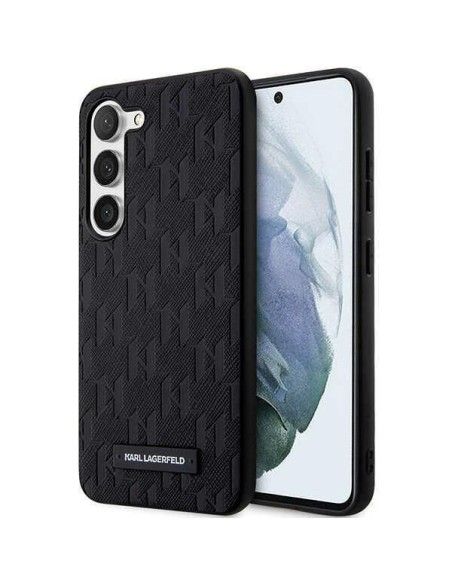 Karl Lagerfeld Saffiano Mono Metal Logo dėklas Samsung Galaxy S23 - juodas Karl Lagerfeld Saffiano Mono Metal Logo dėklas Samsung Galaxy S23 - juodas