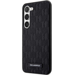 Karl Lagerfeld Saffiano Mono Metal Logo dėklas Samsung Galaxy S23 - juodas