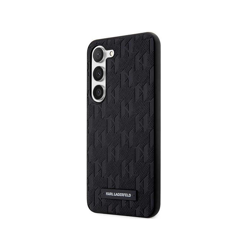 Karl Lagerfeld Saffiano Mono Metal Logo dėklas Samsung Galaxy S23 - juodas