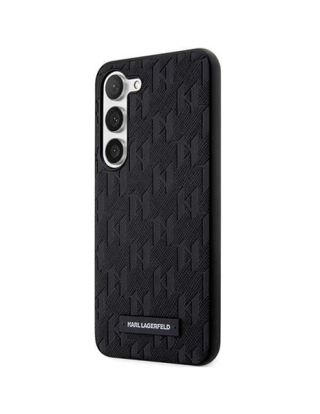 Karl Lagerfeld Saffiano Mono Metal Logo dėklas Samsung Galaxy S23 - juodas Karl Lagerfeld Saffiano Mono Metal Logo dėklas Samsung Galaxy S23 - juodas