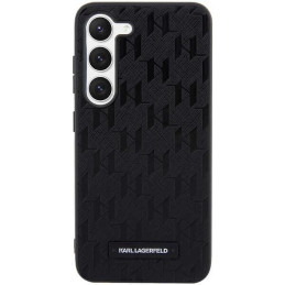 Karl Lagerfeld Saffiano Mono Metal Logo dėklas Samsung Galaxy S23 - juodas