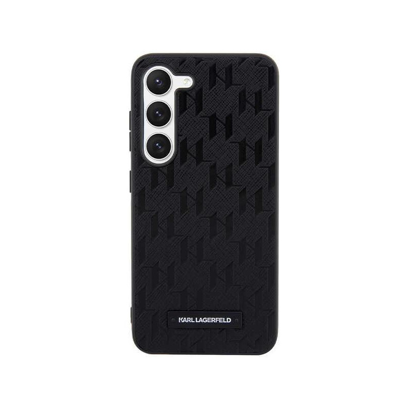 Karl Lagerfeld Saffiano Mono Metal Logo dėklas Samsung Galaxy S23 - juodas