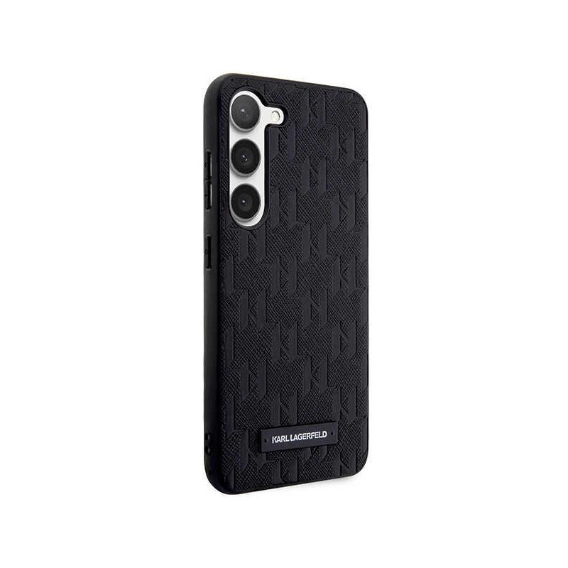 Karl Lagerfeld Saffiano Mono Metal Logo dėklas Samsung Galaxy S23 - juodas