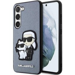 Karl Lagerfeld Saffiano Karl&Choupette dėklas Samsung Galaxy S23 - pilkas