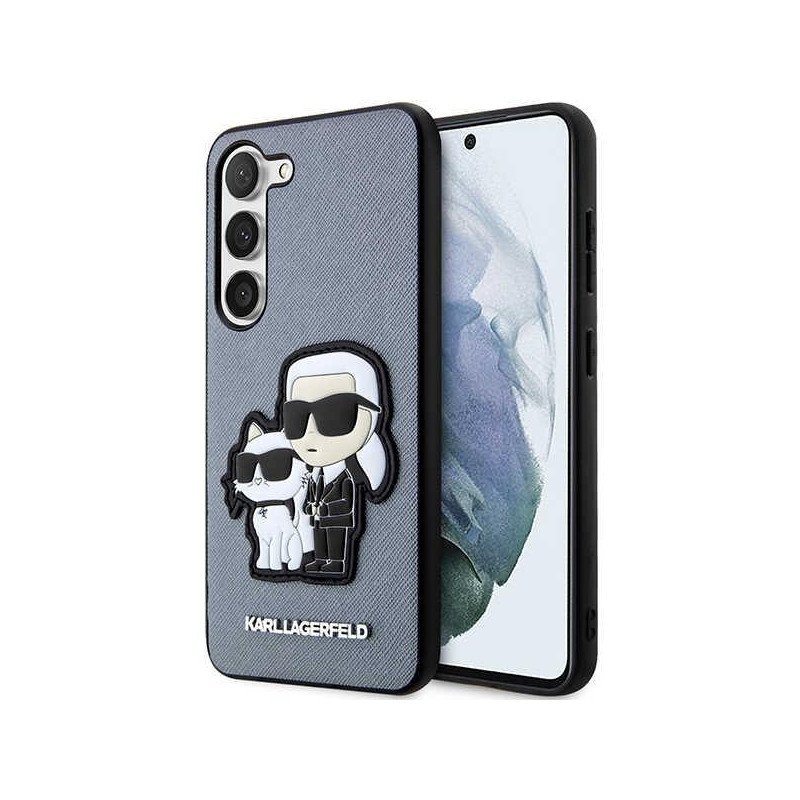 Karl Lagerfeld Saffiano Karl&Choupette dėklas Samsung Galaxy S23 - pilkas Karl Lagerfeld Saffiano Karl&Choupette dėklas Samsung Galaxy S23 - pilkas