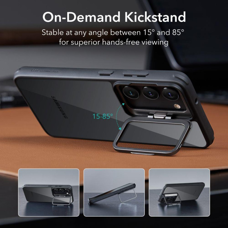 ESR Classic Kickstand dėklas, skirtas Samsung Galaxy S23+ - skaidrus ir juodas