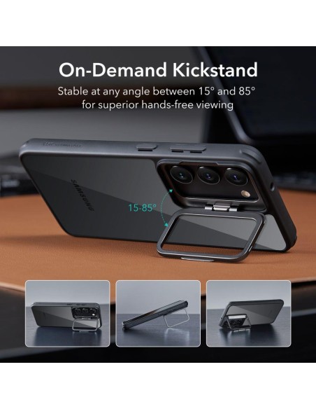 ESR Classic Kickstand dėklas, skirtas Samsung Galaxy S23+ - skaidrus ir juodas ESR Classic Kickstand dėklas, skirtas Samsung Galaxy S23+ - skaidrus ir juodas