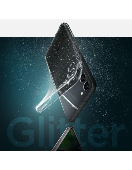 Spigen Skystųjų kristalų dėklas Samsung Galaxy S23 - skaidrus ir blizgantis Spigen Skystųjų kristalų dėklas Samsung Galaxy S23 - skaidrus ir blizgantis