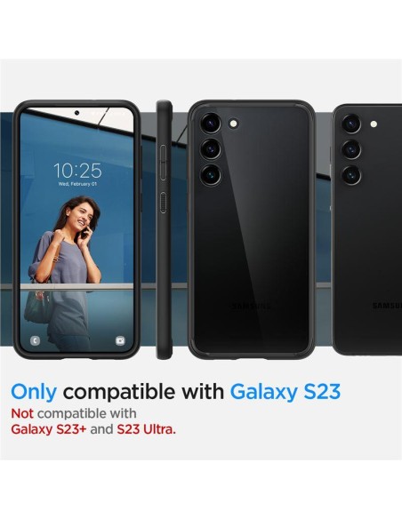 Spigen Ultra Hybrid dėklas, skirtas Samsung Galaxy S23 - matinė juoda