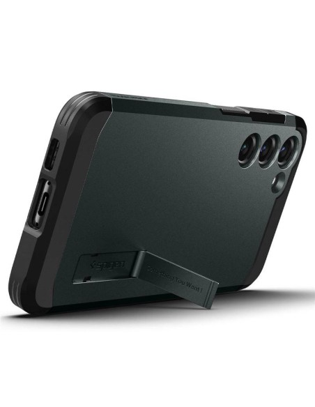 Spigen Tough Armor dėklas Samsung Galaxy S23 - tamsiai žalias Spigen Tough Armor dėklas Samsung Galaxy S23 - tamsiai žalias