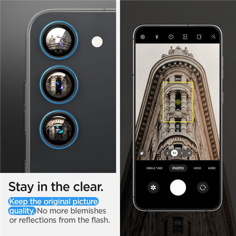 Spigen Glas.tR EZ Fit Optik Camera Protector Samsung Galaxy S23 / S23+ - juoda 2 vnt.