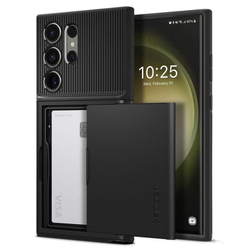 Spigen Slim Armor CS dėklas, skirtas Samsung Galaxy S23 Ultra - juodas