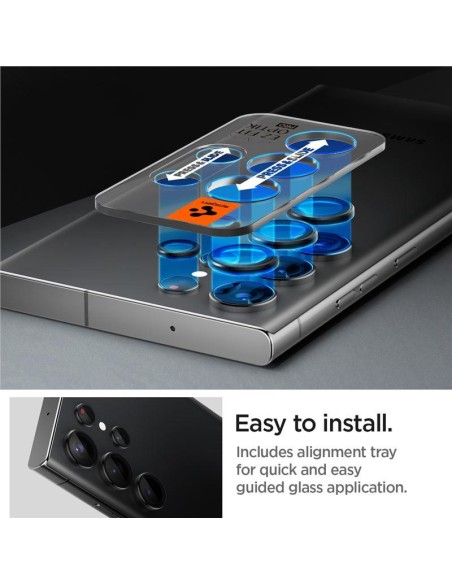 Spigen Glas.tR EZ Fit Optik Camera Protector Samsung Galaxy S23 Ultra - Juoda 2 vnt.