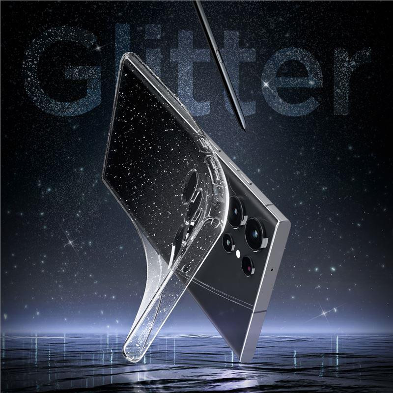 Spigen Skystųjų kristalų dėklas Samsung Galaxy S23 Ultra - skaidrus ir blizgantis