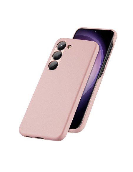 Dux Ducis Grit dėklas Samsung Galaxy S23+, elegantiškas dangtelis iš dirbtinės odos, rožinis Dux Ducis Grit dėklas Samsung Galaxy S23+, elegantiškas dangtelis iš dirbtinės odos, rožinis