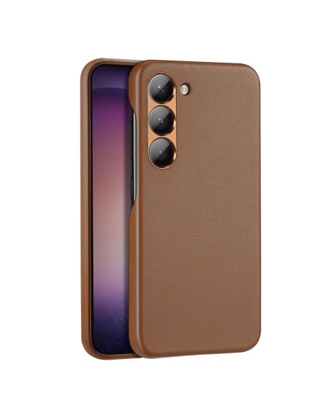 Dux Ducis Grit dėklas Samsung Galaxy S23+, elegantiškas dangtelis iš rudos dirbtinės odos Dux Ducis Grit dėklas Samsung Galaxy S23+, elegantiškas dangtelis iš rudos dirbtinės odos