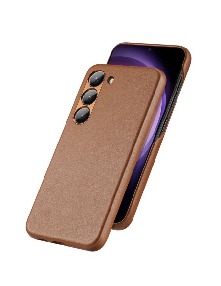 Dux Ducis Grit dėklas Samsung Galaxy S23+, elegantiškas dangtelis iš rudos dirbtinės odos Dux Ducis Grit dėklas Samsung Galaxy S23+, elegantiškas dangtelis iš rudos dirbtinės odos