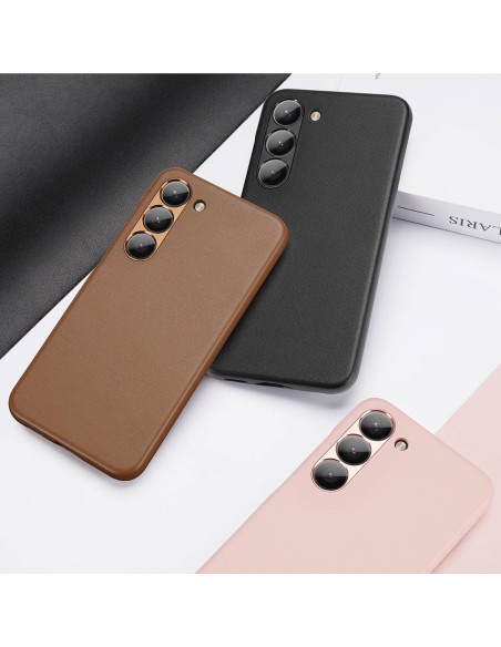 Dux Ducis Grit dėklas Samsung Galaxy S23+, elegantiškas dangtelis iš rudos dirbtinės odos Dux Ducis Grit dėklas Samsung Galaxy S23+, elegantiškas dangtelis iš rudos dirbtinės odos