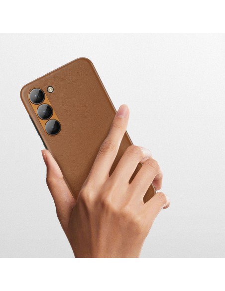 Dux Ducis Grit dėklas Samsung Galaxy S23, elegantiškas dangtelis iš rudos dirbtinės odos Dux Ducis Grit dėklas Samsung Galaxy S23, elegantiškas dangtelis iš rudos dirbtinės odos