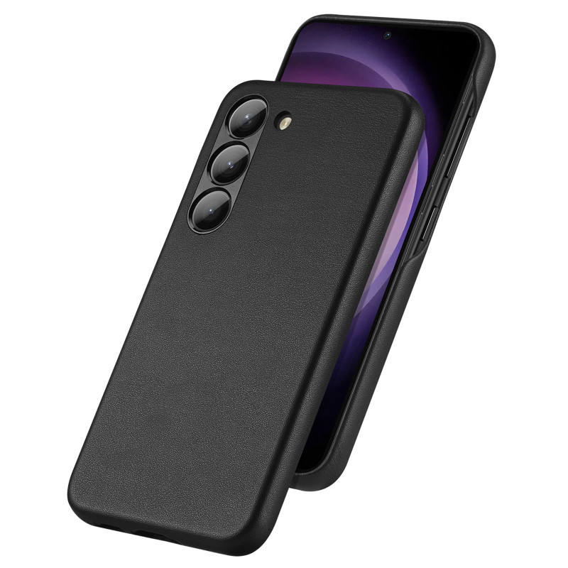 Dux Ducis Grit dėklas Samsung Galaxy S23, elegantiškas dangtelis iš dirbtinės odos, juodas