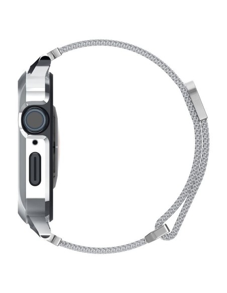 Spigen Metal Fit Pro dėklas ir dirželio rinkinys, skirtas Apple Watch 4/ 5/ 6/ 7/ 8/ 9/ SE (44/ 45 mm) – sidabras Spigen Metal Fit Pro dėklas ir dirželio rinkinys, skirtas Apple Watch 4/ 5/ 6/ 7/ 8/ 9/ SE (44/ 45 mm) – sidabras