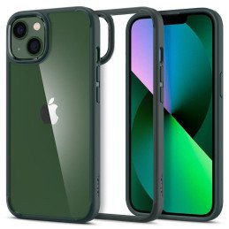 Spigen Ultra Hybrid dėklas iPhone 13 - tamsiai žalias